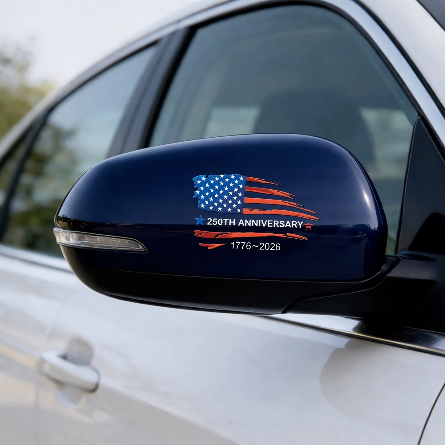 250 Years of America Flag Decal – 1776-2026 Semi-Centennial Car Window Sticker