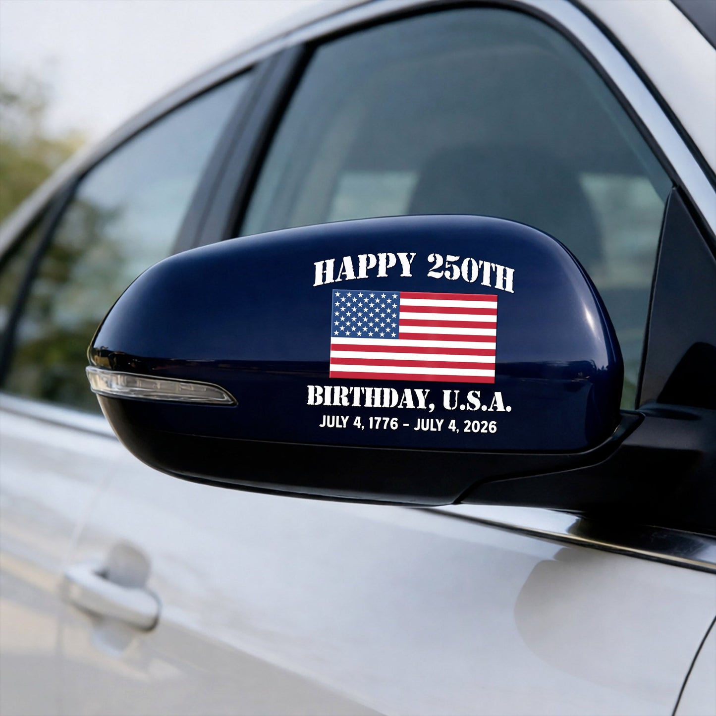 USA 250th Anniversary Decal – Happy Birthday American Flag Sticker for Car