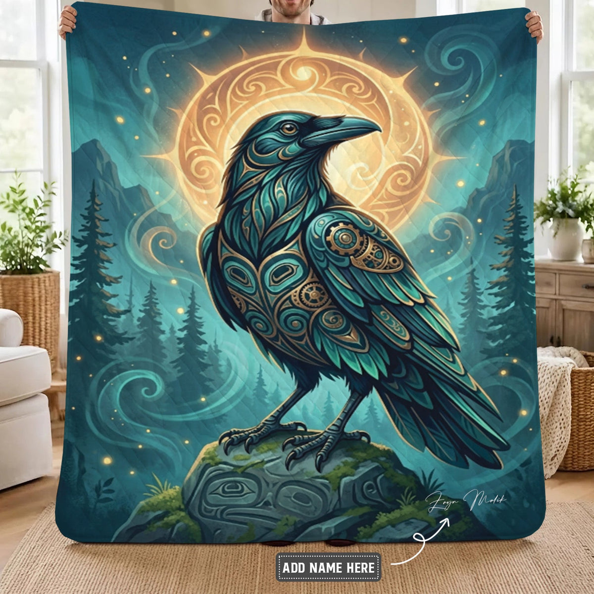 Raven’s Echo of Eternity Personalized Premium Blanket
