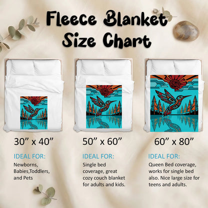 Turquoise Hummingbird Horizon Personalized Premium Blanket