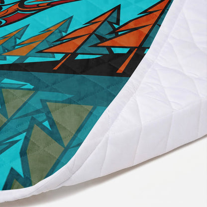 Turquoise Hummingbird Horizon Personalized Premium Blanket
