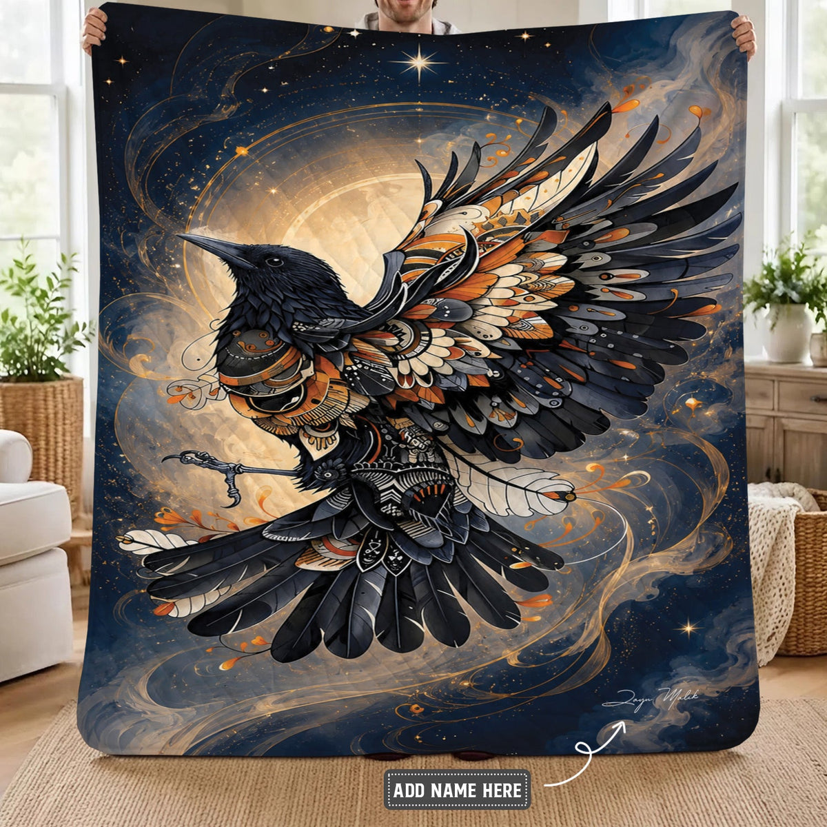 Raven Ember Spirit Personalized Premium Blanket