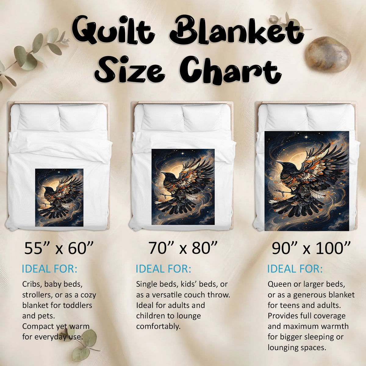 Raven Ember Spirit Personalized Premium Blanket