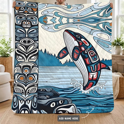 Crimson Orca Passage Personalized Premium Blanket