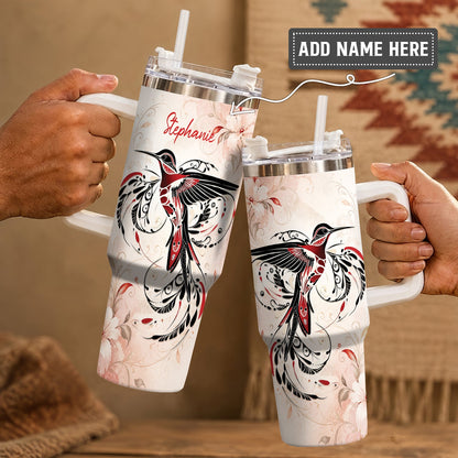 Ruby Hummingbird Elegance Personalized Tumbler