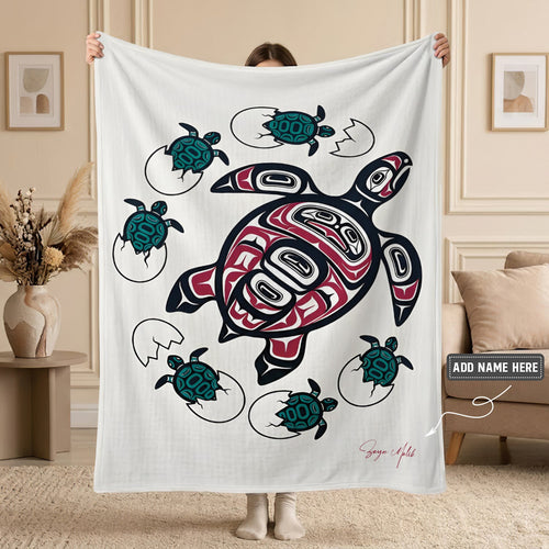 Ocean Turtle Heritage Personalized Premium Blanket