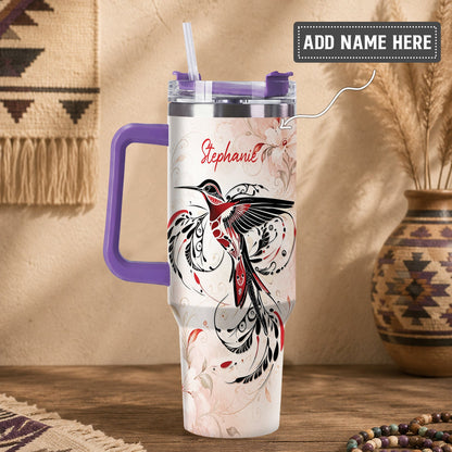 Ruby Hummingbird Elegance Personalized Tumbler