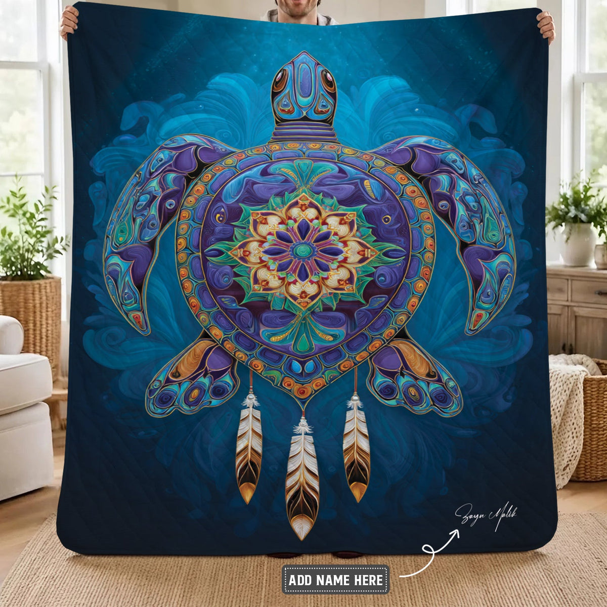 Celestial Turtle Spirit Personalized Premium Blanket