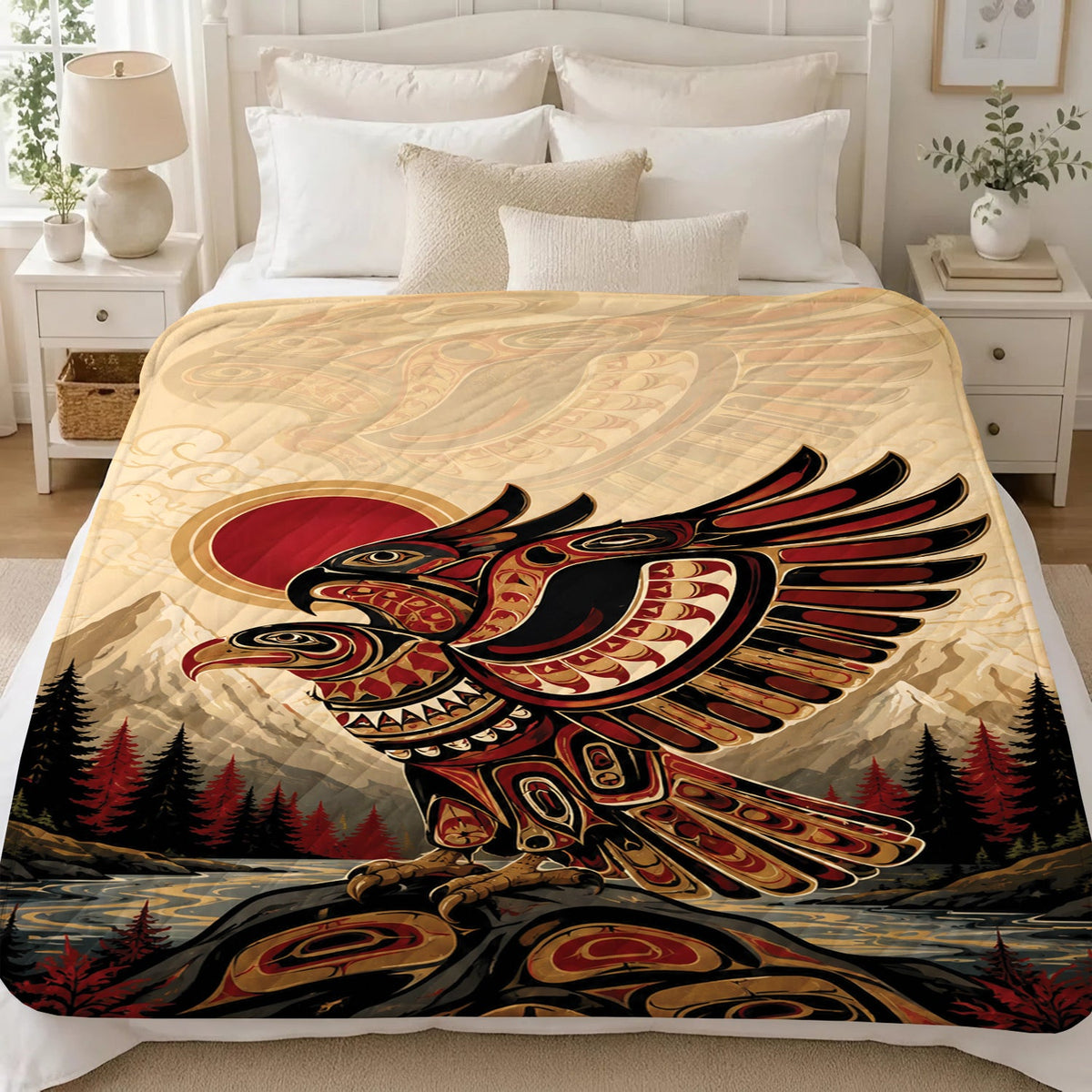 Twin Eagles of Dawn Personalized Premium Blanket