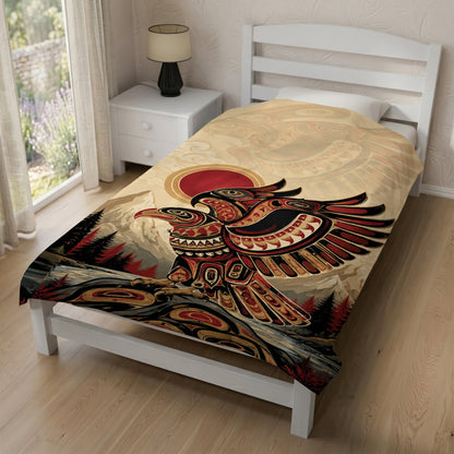 Twin Eagles of Dawn Personalized Premium Blanket