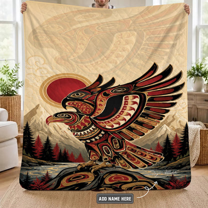 Twin Eagles of Dawn Personalized Premium Blanket