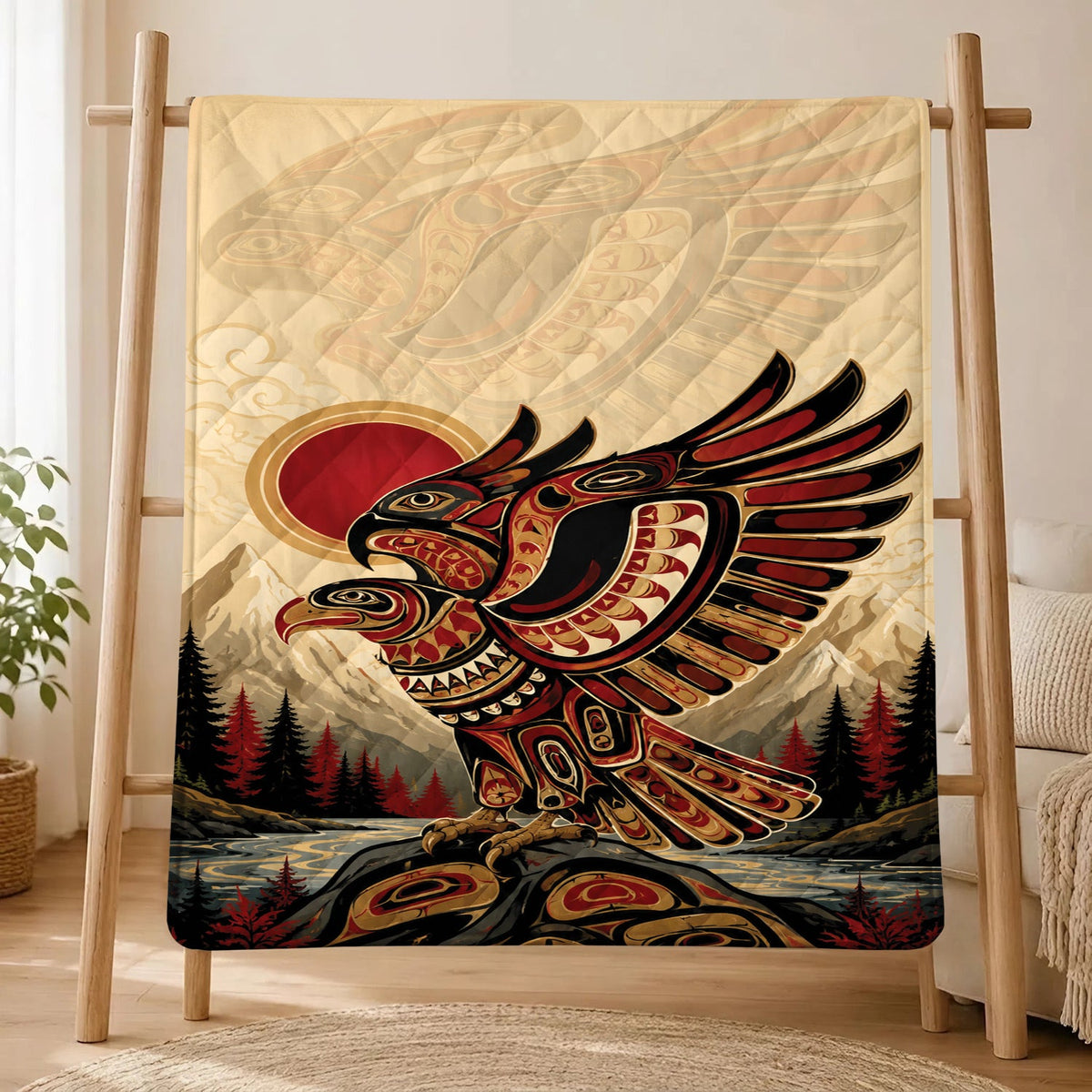 Twin Eagles of Dawn Personalized Premium Blanket
