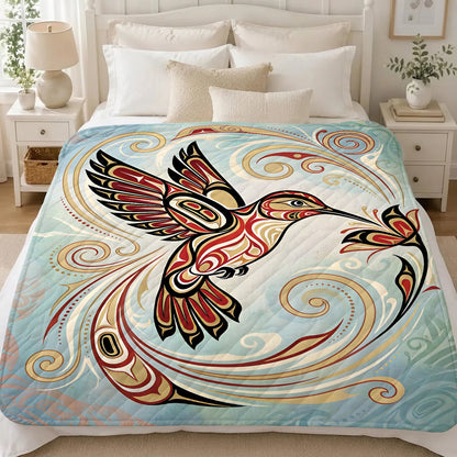 Crimson Hummingbird Elegance Personalized Premium Blanket