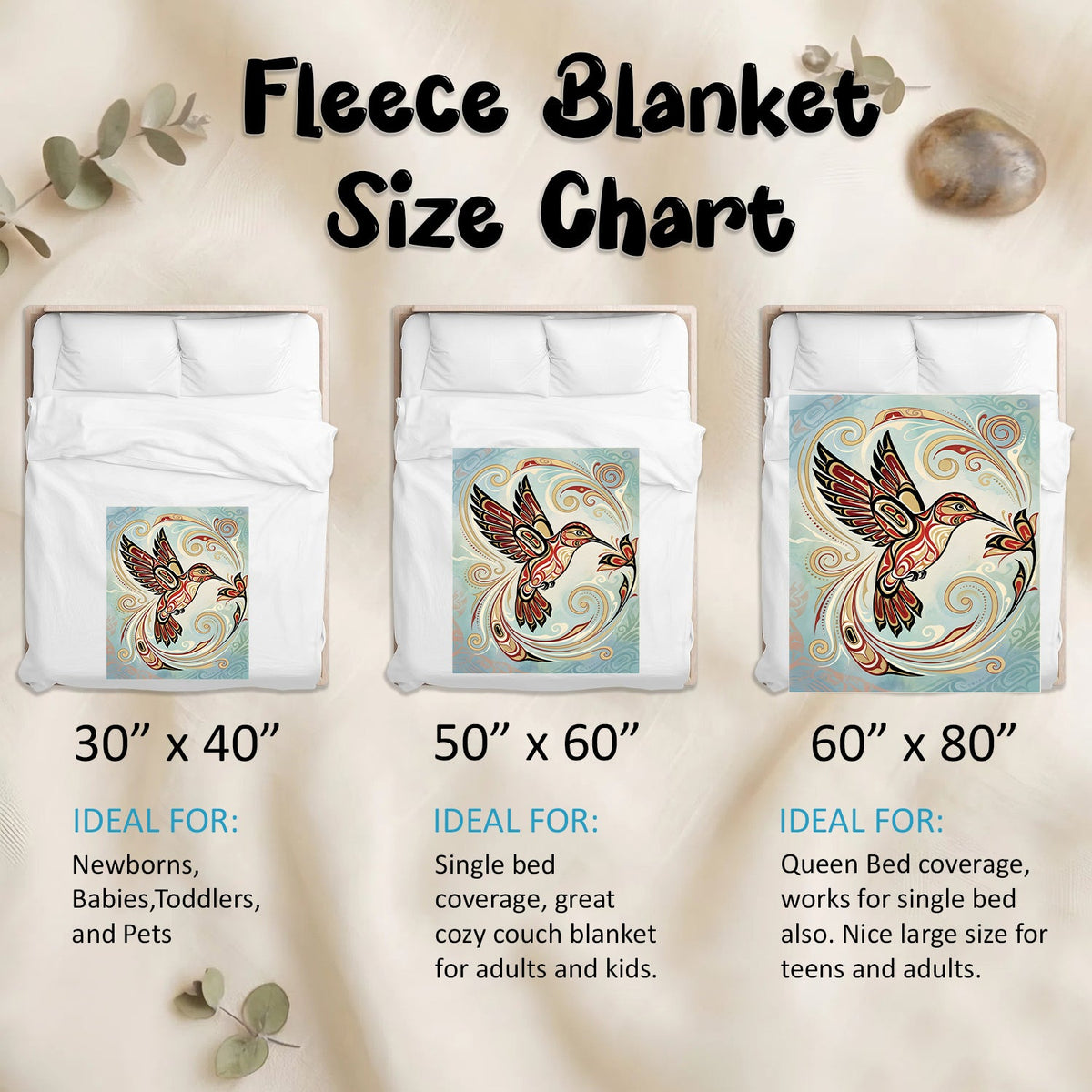 Crimson Hummingbird Elegance Personalized Premium Blanket