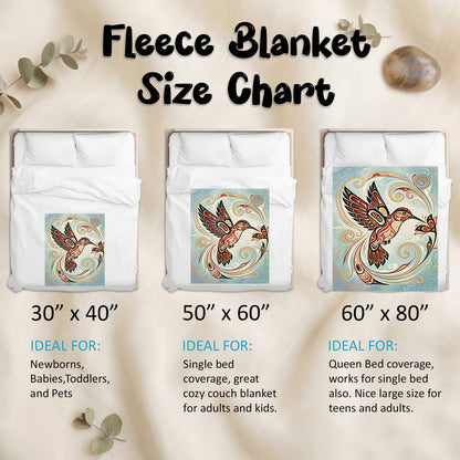 Crimson Hummingbird Elegance Personalized Premium Blanket