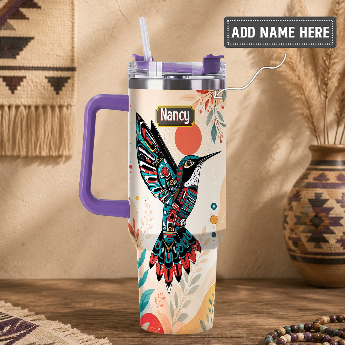 Hummingbird Solar Awakening Personalized Tumbler
