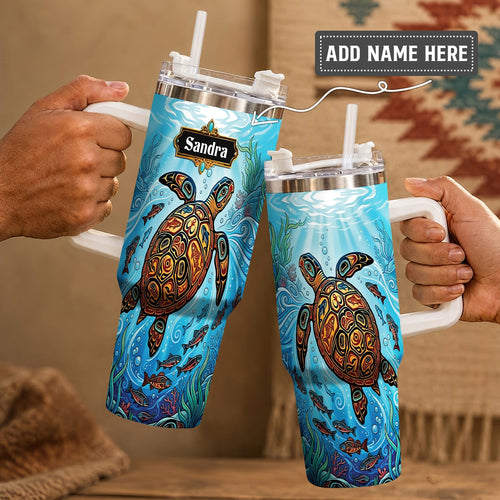 Sacred Turtle Ocean Personalized Tumbler