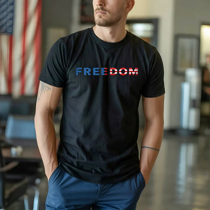 Freedom 250 Years Anniversary Dark Shirt | Patriotic 4th of July 1776–2026 Eagle US Flag  - Two Sides