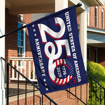 Patriotic 250th Anniversary 1776 2026 United States of America Semiquincentennial Grommet Flag