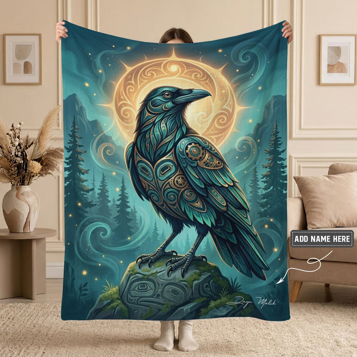 Raven’s Echo of Eternity Personalized Premium Blanket