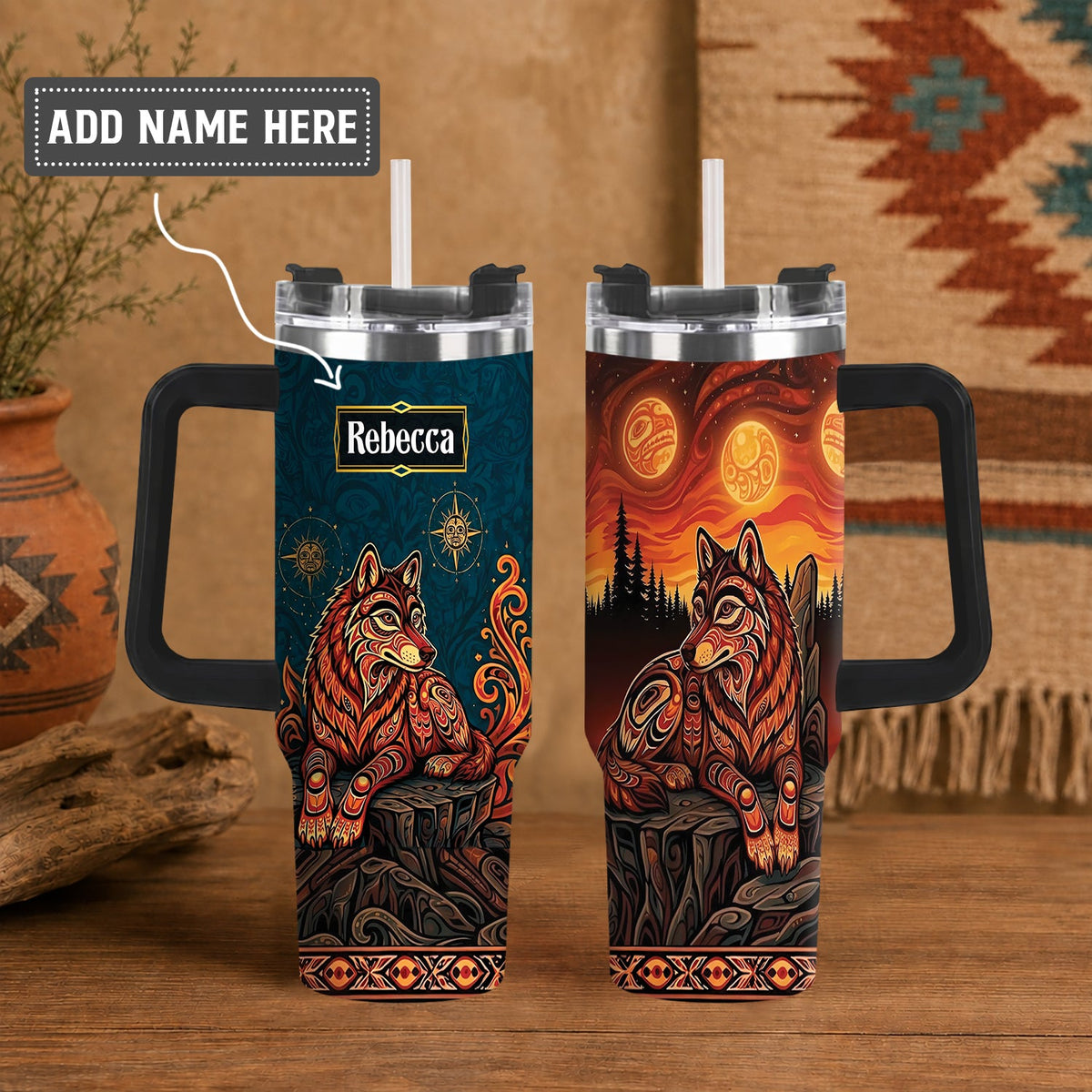 Mystic Wolf Legacy Personalized Tumbler