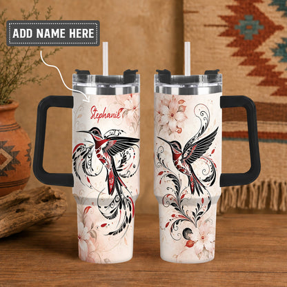 Hummingbird Rose Harmony Personalized Tumbler