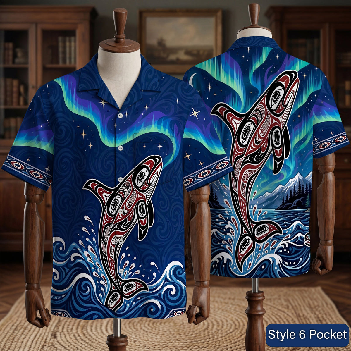 Native Blue Jay Bird Pattern Hawaiian Shirt for Adults & Kids