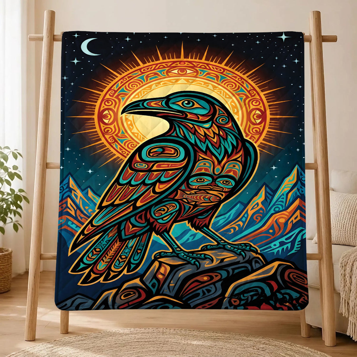 Celestial Raven Legacy Personalized Premium Blanket