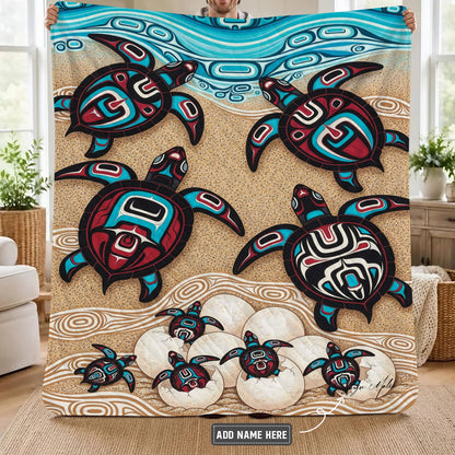Sea Turtle Sacred Journey Personalized Premium Blanket