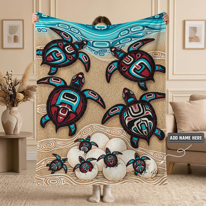 Sea Turtle Sacred Journey Personalized Premium Blanket