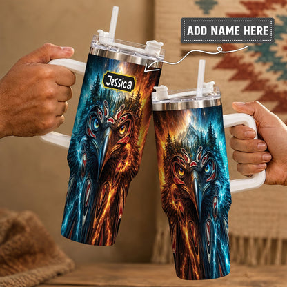 Eagle Fire Ice Personalized Tumbler