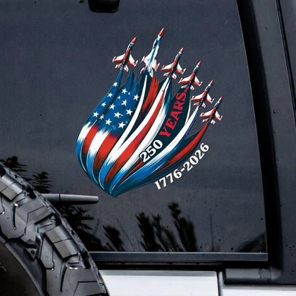 God Bless America 250th Anniversary Decal, Christian Eagle Patriotic Window Sticker