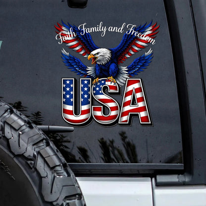 🔥 LIMITED TIME OFFER - God Bless America 250th Anniversary Decal, Christian Eagle Patriotic