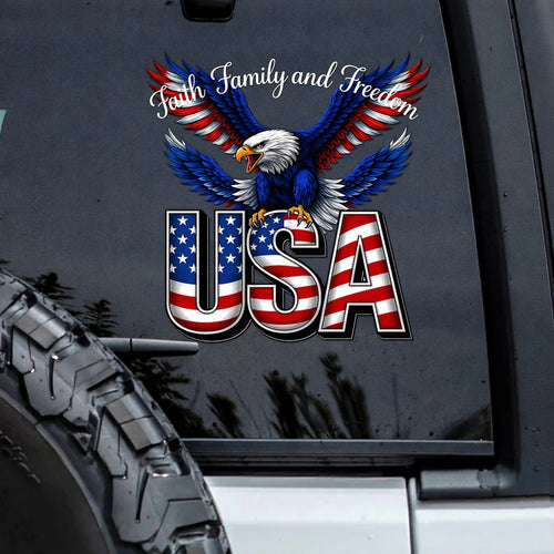 LIMITED TIME OFFER - Faith Family USA Eagle Cross Decal – 250th Anniversary 1776-2026