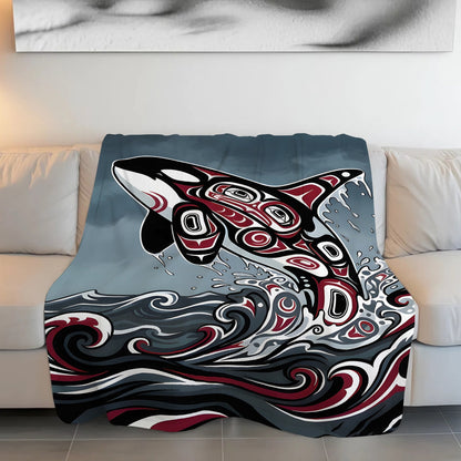 Crimson Orca Rising Personalized Premium Blanket