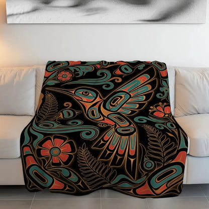 Hummingbird Garden Nocturne Personalized Premium Blanket