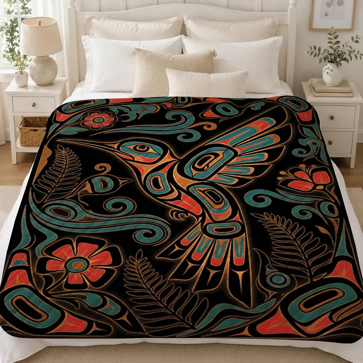 Hummingbird Garden Nocturne Personalized Premium Blanket