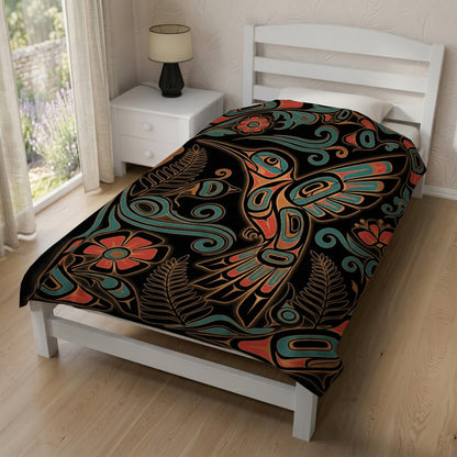 Hummingbird Garden Nocturne Personalized Premium Blanket
