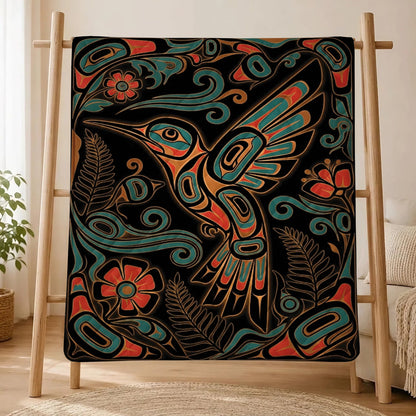 Hummingbird Garden Nocturne Personalized Premium Blanket