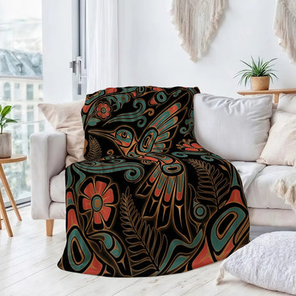 Hummingbird Garden Nocturne Personalized Premium Blanket