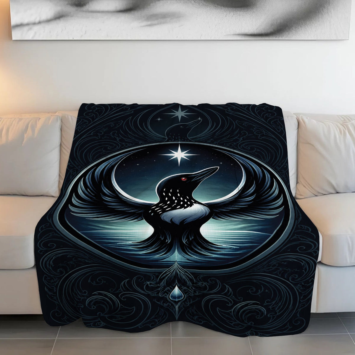 Loon of the Silver Moon Personalized Premium Blanket