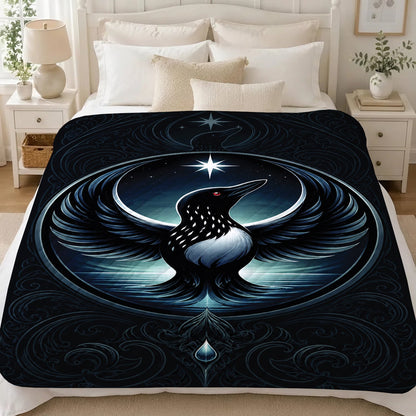 Loon of the Silver Moon Personalized Premium Blanket