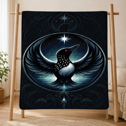 Loon of the Silver Moon Personalized Premium Blanket