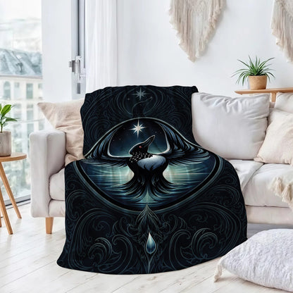 Loon of the Silver Moon Personalized Premium Blanket