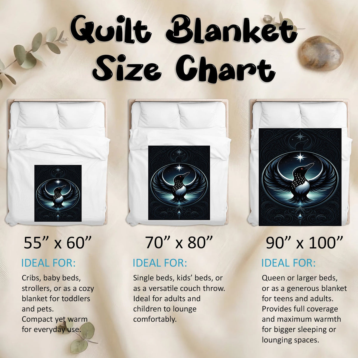 Loon of the Silver Moon Personalized Premium Blanket