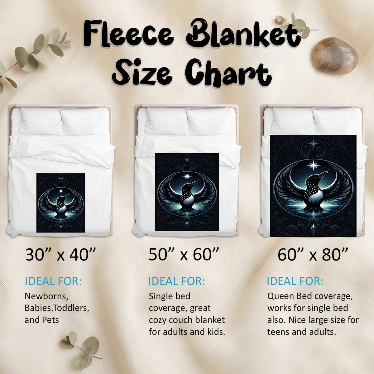 Loon of the Silver Moon Personalized Premium Blanket