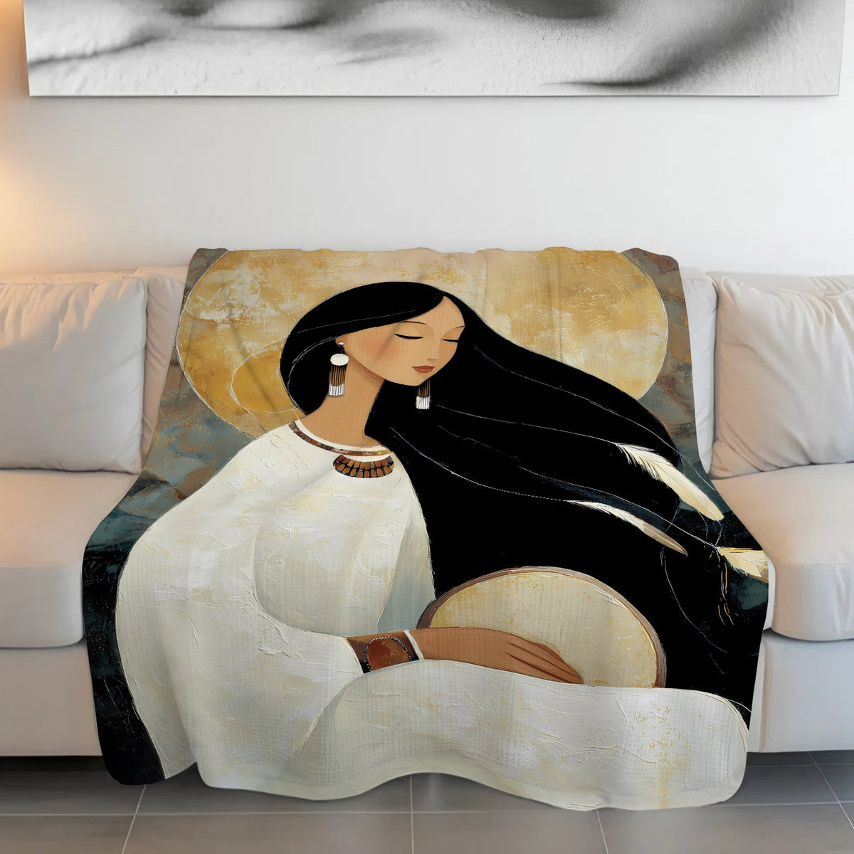 Moonlit Woman Spirit Personalized Premium Blanket