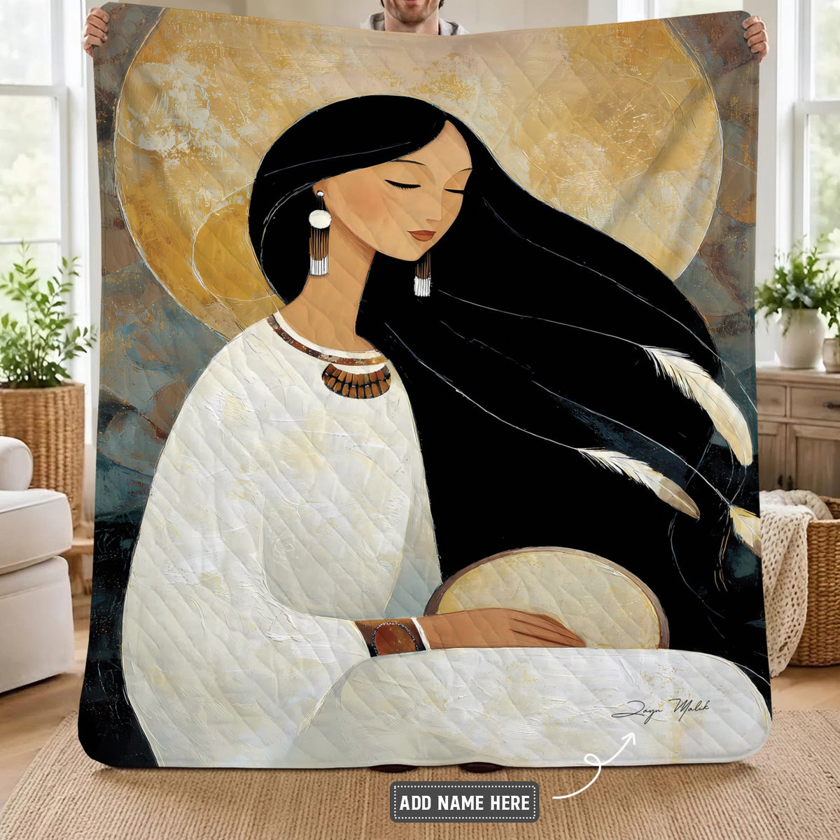 Moonlit Woman Spirit Personalized Premium Blanket