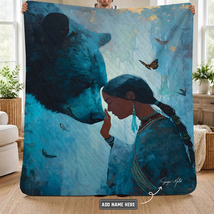 Sacred Woman Bear Spirit Personalized Premium Blanket