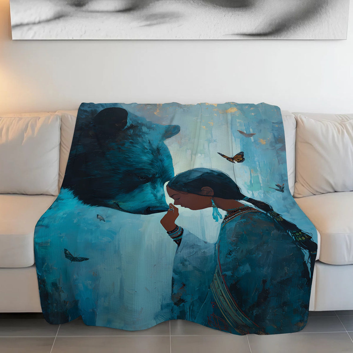 Sacred Woman Bear Spirit Personalized Premium Blanket